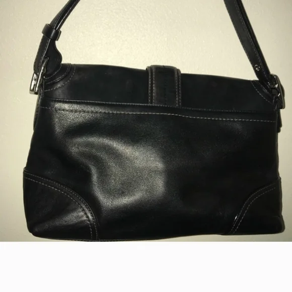 Coach Hampton F11196 Black Leather Bag Purse - Picture 3 of 10